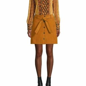 JOIE Neida Leather Suede Mini Skirt Mesa Size 6 19-1-005014-SK00779 MSRP $398